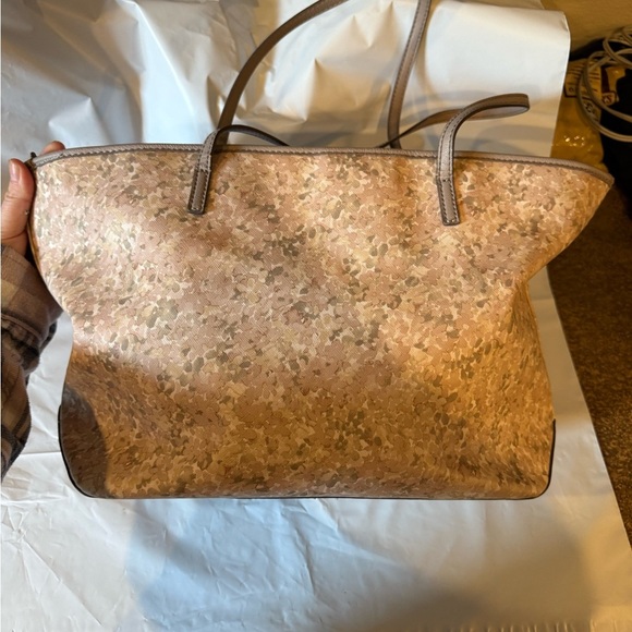 Nine West Floral Tote Beige Cream Hand Bag Large - Picture 5 of 10